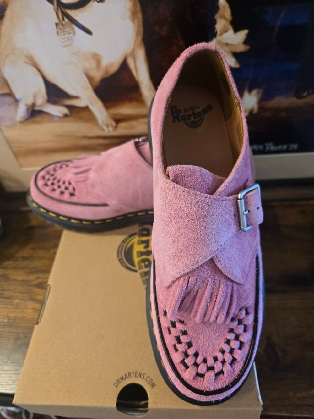 Dr. Doc Martens Ramsey Monk KLT PINK Suede Loafer Men’s SZ 11 CREEPERS NEW